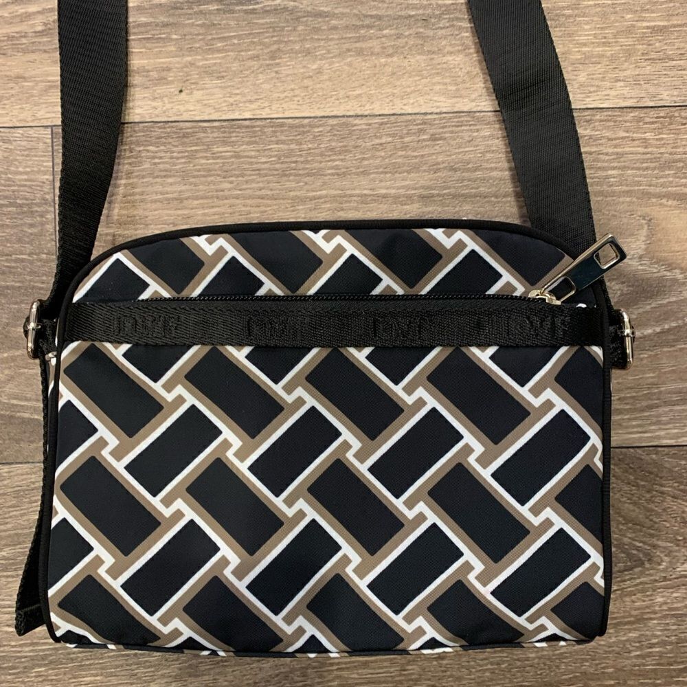 Diane Von Furstenberg Black Geometric Pattern Crossbody Bag